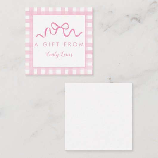 Roze Bow Verjaardagscadeau Behuizing Kaarten (Voorkant / Achterkant)