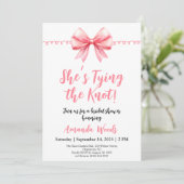 Roze Bow Vrijgezellenfeest Kaart (Staand voorkant)