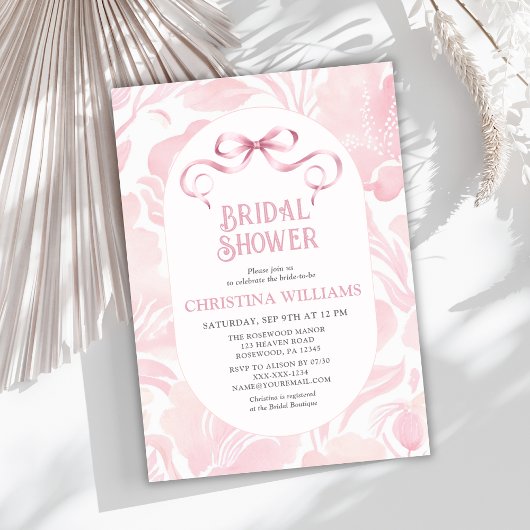 Roze Bow Vrijgezellenfeest Kaart