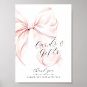 Roze Bow Vrijgezellenfeest Kaarten & Geschenken Ta Poster (Voorkant)