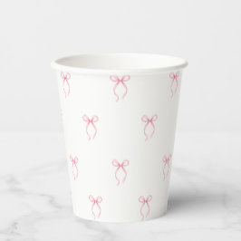 Roze Bow Vrijgezellenfeest Papieren Bekers