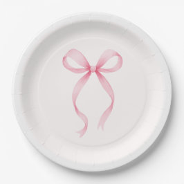 Roze Bow Vrijgezellenfeest Papieren Bordje