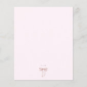 Roze Bow Wavy Border Meisje Baby shower Menu (Achterkant)