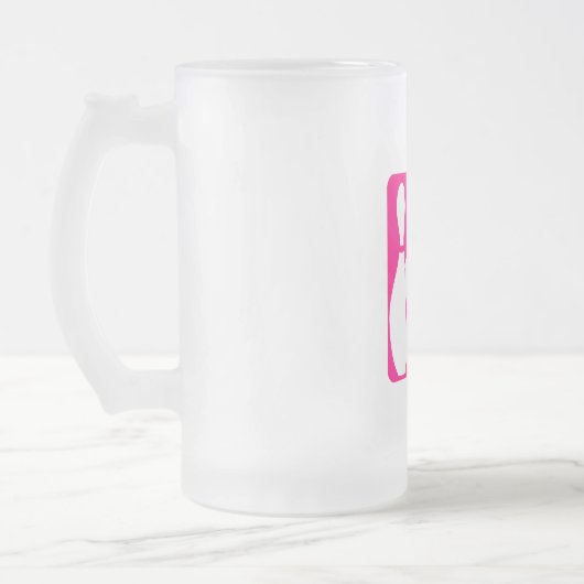Roze Bowling Matglas Bierpul (Links)