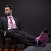 Roze Bowling Pin Bloem Patroon Stropdas