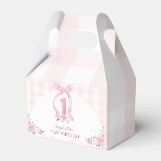 Roze Bows Coquette Verjaardag Favoriet Box Bedankdoosjes (Achterkant)