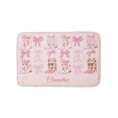 Roze Bows & laarzen Gepersonaliseerde Girly badmat (Voorkant)