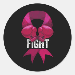 Roze boxing Glove Fighter Awareness Breast Cancer Ronde Sticker