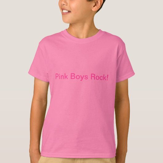 Roze Boys Rock! T-shirt (Voorkant)