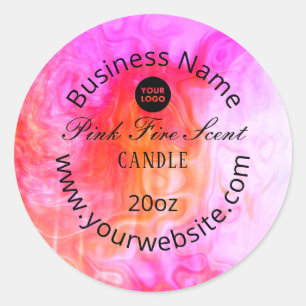 Roze brandproductetiket ronde sticker