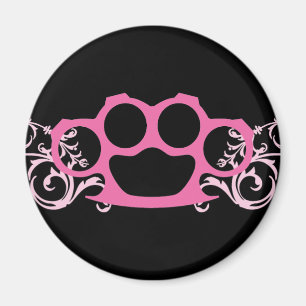 Roze brass Knuckles Magneet