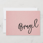 Roze Brazilië Paspoort Bedankkaart (Achterkant)