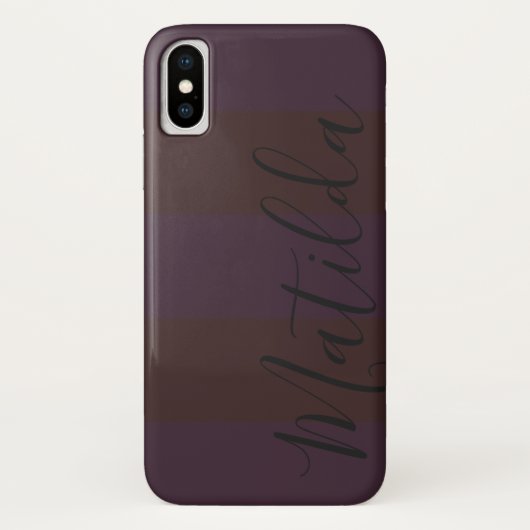 Roze brede streep, gepersonaliseerde naam Case-Mate iPhone case (Achterkant)