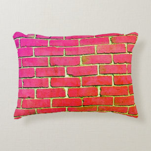 Roze Brick Wall Accent Kussen