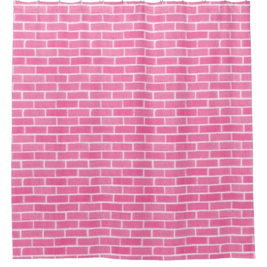 Roze Brick Wall Douchegordijn (Voorkant)