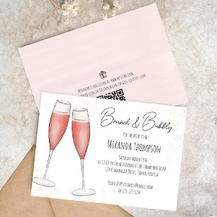 Roze bridal Brunch Shower QR Code Cadeauregister Kaart