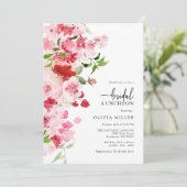 Roze Bridal Luncheon Kaart (Staand voorkant)