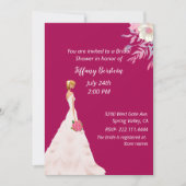 Roze bridal Shower Invitation Kaart (Voorkant)