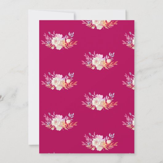 Roze bridal Shower Invitation Kaart (Achterkant)