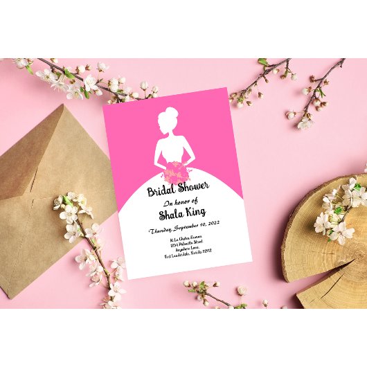 Roze bridal Shower Invitation Kaart