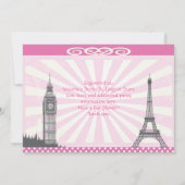 Roze Bridal Shower Invitations Kaart (Achterkant)