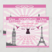 Roze Bridal Shower Invitations Kaart (Voorkant / Achterkant)