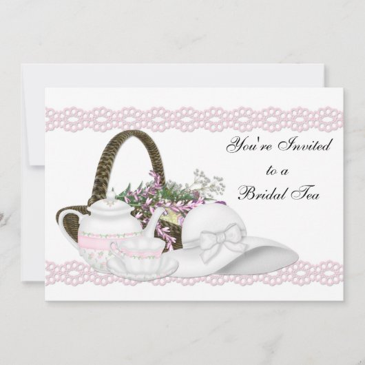 Roze bridal Tea Kaart (Voorkant)