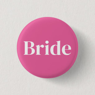 Roze bride Bachelorette Ronde Button 3,2 Cm