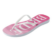 Roze bride Monogram stripes Paar Teenslippers (Schuin)