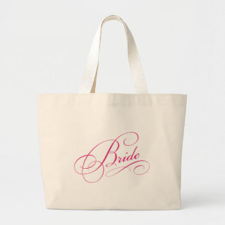 Roze BRIDE om een elegant gebogen cadeau te zijn Grote Tote Bag
