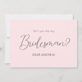 Roze Bridesman-ontwerpscript uitnodiging (Voorkant)