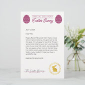 Roze brief van de paashaas (Staand voorkant)