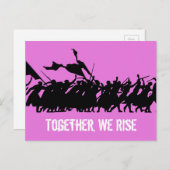 Roze Briefkaart "Samen, we stijgen" (Voorkant / Achterkant)