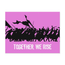 Roze Briefkaart "Samen, we stijgen"