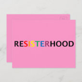 Roze Briefkaart tegen klepweerstand (Voorkant / Achterkant)