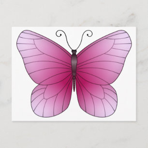 Roze Briefkaart van Butterfly