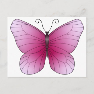Roze Briefkaart van Butterfly