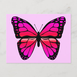 Roze Briefkaart van Butterfly