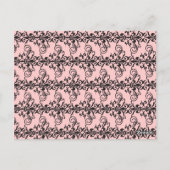 Roze Briefkaart van de Damask Party Bunting Banner (Achterkant)
