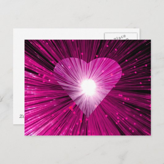 Roze briefkaart van het hart (Voorkant / Achterkant)