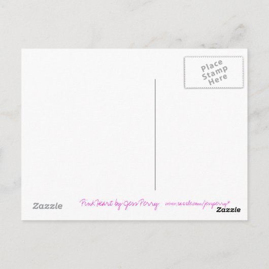 Roze briefkaart van het hart (Achterkant)