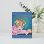 Roze Briefkaart van pyjama (Staand voorkant)