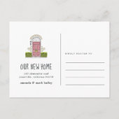 Roze Briefkaart voor kennisgeving van het verplaat (Achterkant)