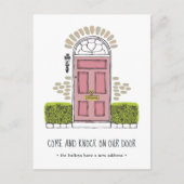 Roze Briefkaart voor kennisgeving van het verplaat (Voorkant)