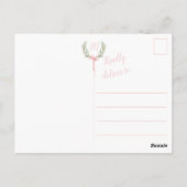 Roze briefkaarten van Gingham Laurel Crest (Achterkant)