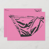 Roze briefs Briefkaart (Voorkant / Achterkant)