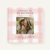 Roze brieven aan mijn dochter Keepsake Gingham Fot Notitieboek (Voorkant)