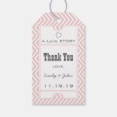 Roze  Broadway Ticket Weddenschap Bedankt Cadeaulabel (Achterkant)