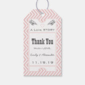 Roze  Broadway Ticket Weddenschap Bedankt Cadeaulabel (Voorkant)