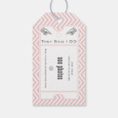 Roze  Broadway Ticket Weddenschap Bedankt Cadeaulabel (Achterkant)